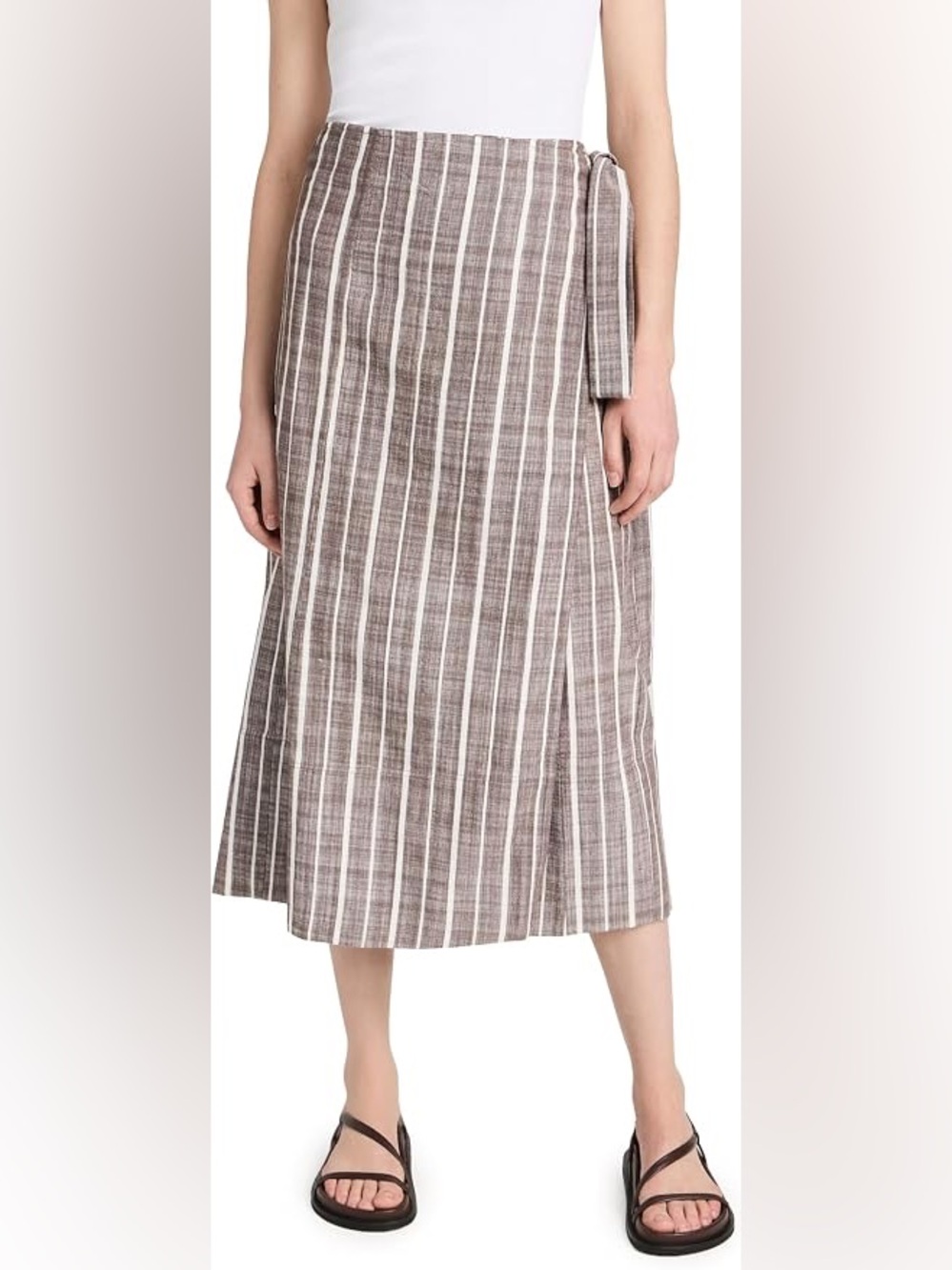 Apiece Apart De Vera Wrap Skirt in Kesh Stripe, S.